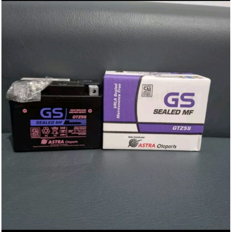 AKI GS ASTRA GTZ-5S ORIGINAL GS ASTRA UNTUK MOTOR HONDA BEAT VARIO 110 SCOOPY AKI KERING.
