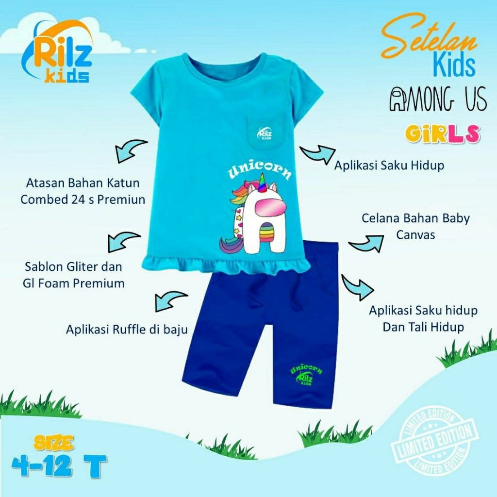 [promo] setelan anak cewe among us/rilz kids/setelan kaos anak