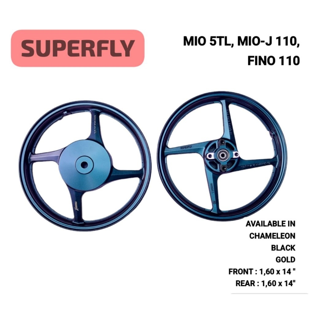 VELK VELG PELEK RACING SUPERFLY PROJECT X MODEL YAMAHA EGO MIO KARBU SPORTY SMILE SOUL FINO 125 MIO 