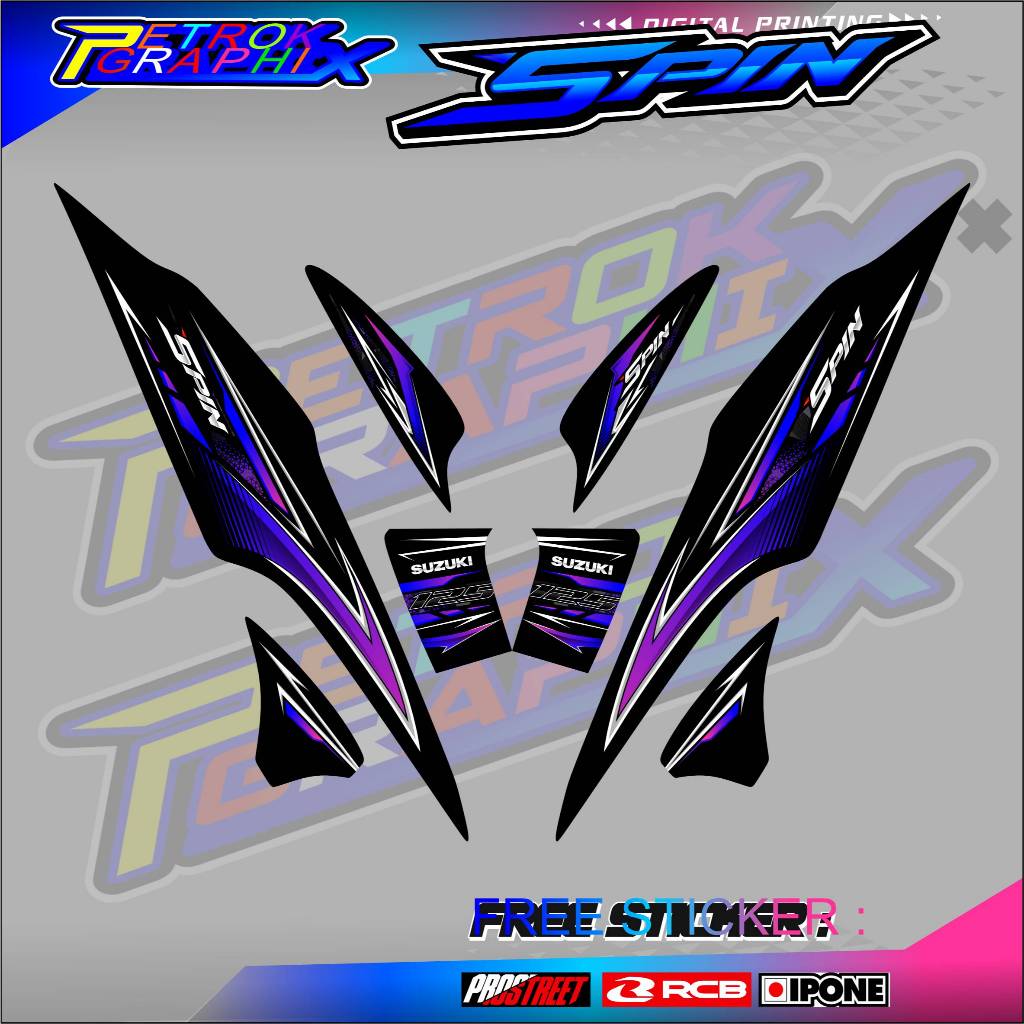 STRIPING VARIASI SUZUKI SPIN 125 / STICKER LIST VARIASI MOTOR SPIN 125