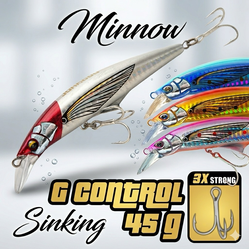 SEASHIP Minnow 45g Max Blazin Long Cast Trolling Special Umpan Pancing Casting Heavy Sinking G Contr