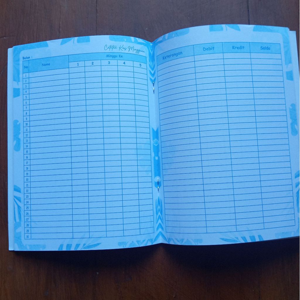 Buku Kas Mingguan Buku Catatan Kas Buku Keuangan Kelas