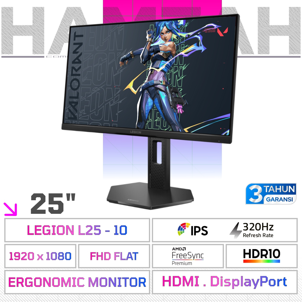 Monitor Lenovo Legion 25" 320Hz IPS FHD Freesync Premium | Lenovo Legion L25-10