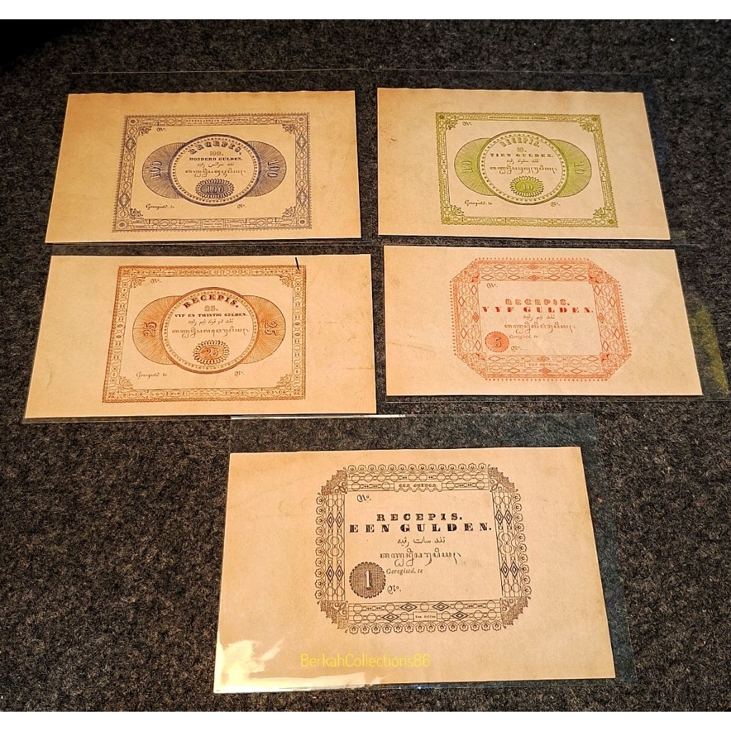 old fake uang set recepis zaman kolonia tahun 1846