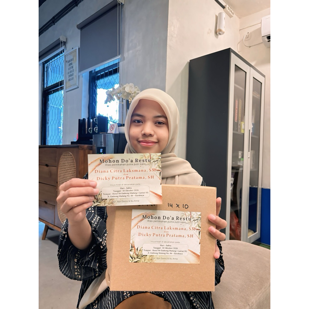 Stiker Kotak Nasi Pernikahan Mohon Doa Restu Tonjokan
