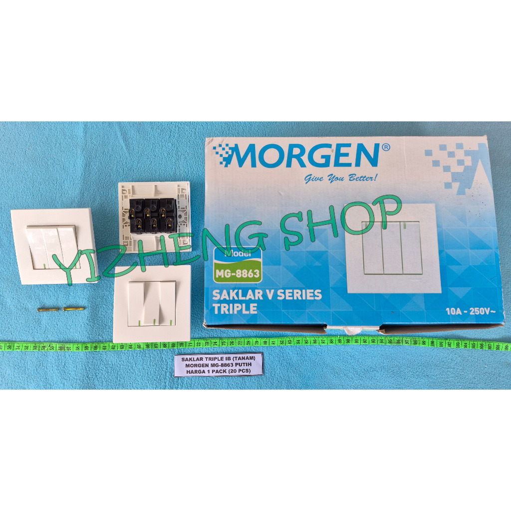 SAKLAR TRIPLE IB (TANAM) MG-8863 MORGEN SNI PUTIH 1 PACK (20 PCS)