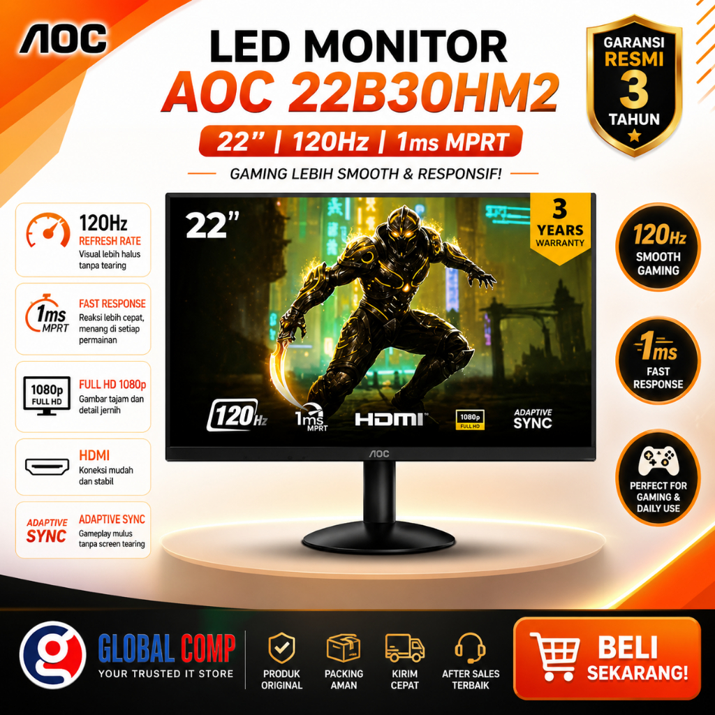 LEd Monitor AOC AOC 22B30HM2 22" 120Hz 1Ms