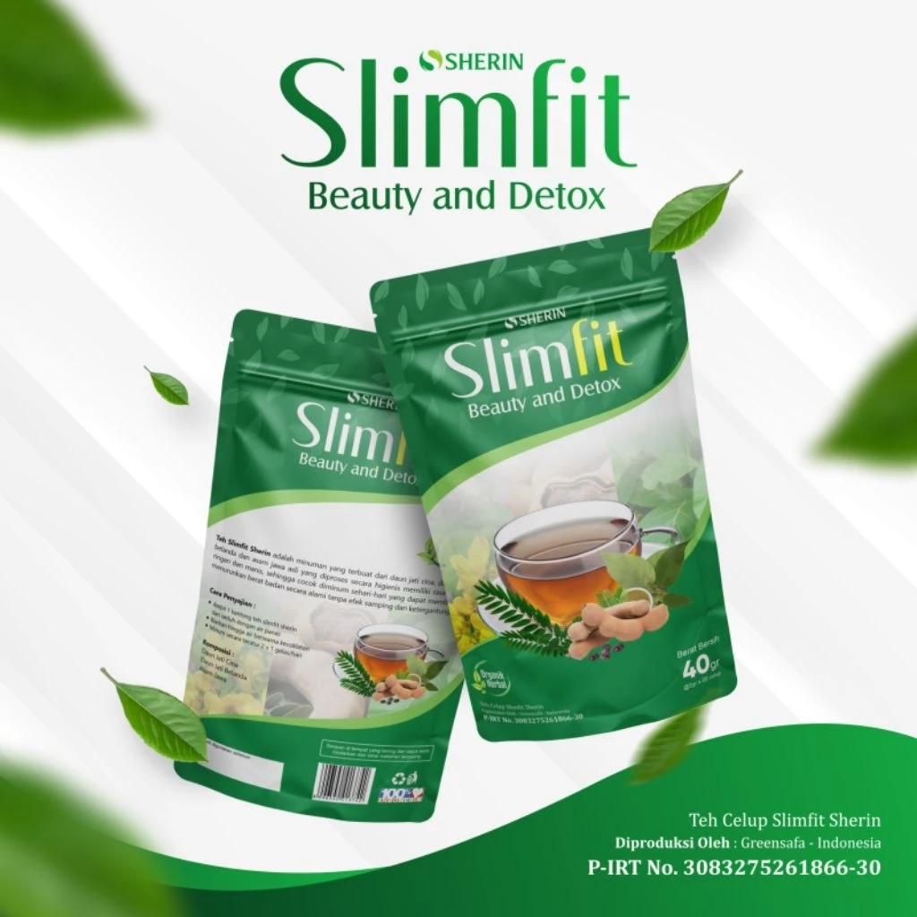 Teh Celup Slimfit Sherin (Mecca) Kemasan Pouch - Daun Jati Cina + Jati Belanda + Asam Jawa