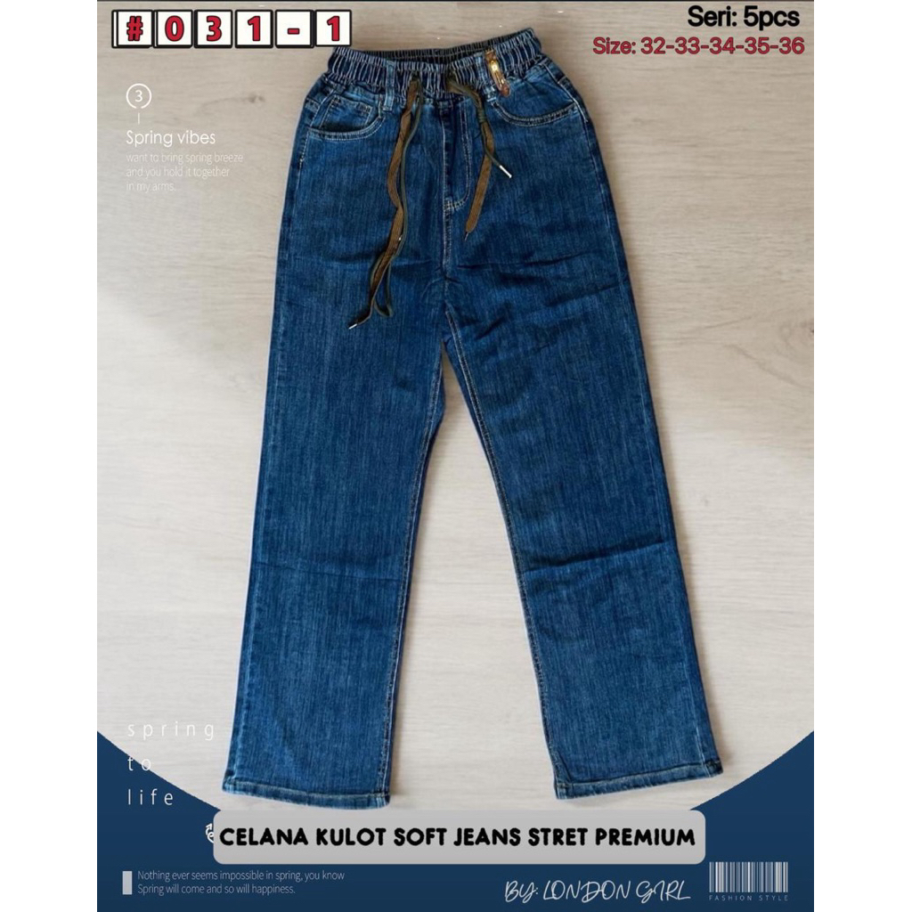 Celana Kulot Jeans  Hw Bahan Softjeans Stretch Import London Girl Jeans