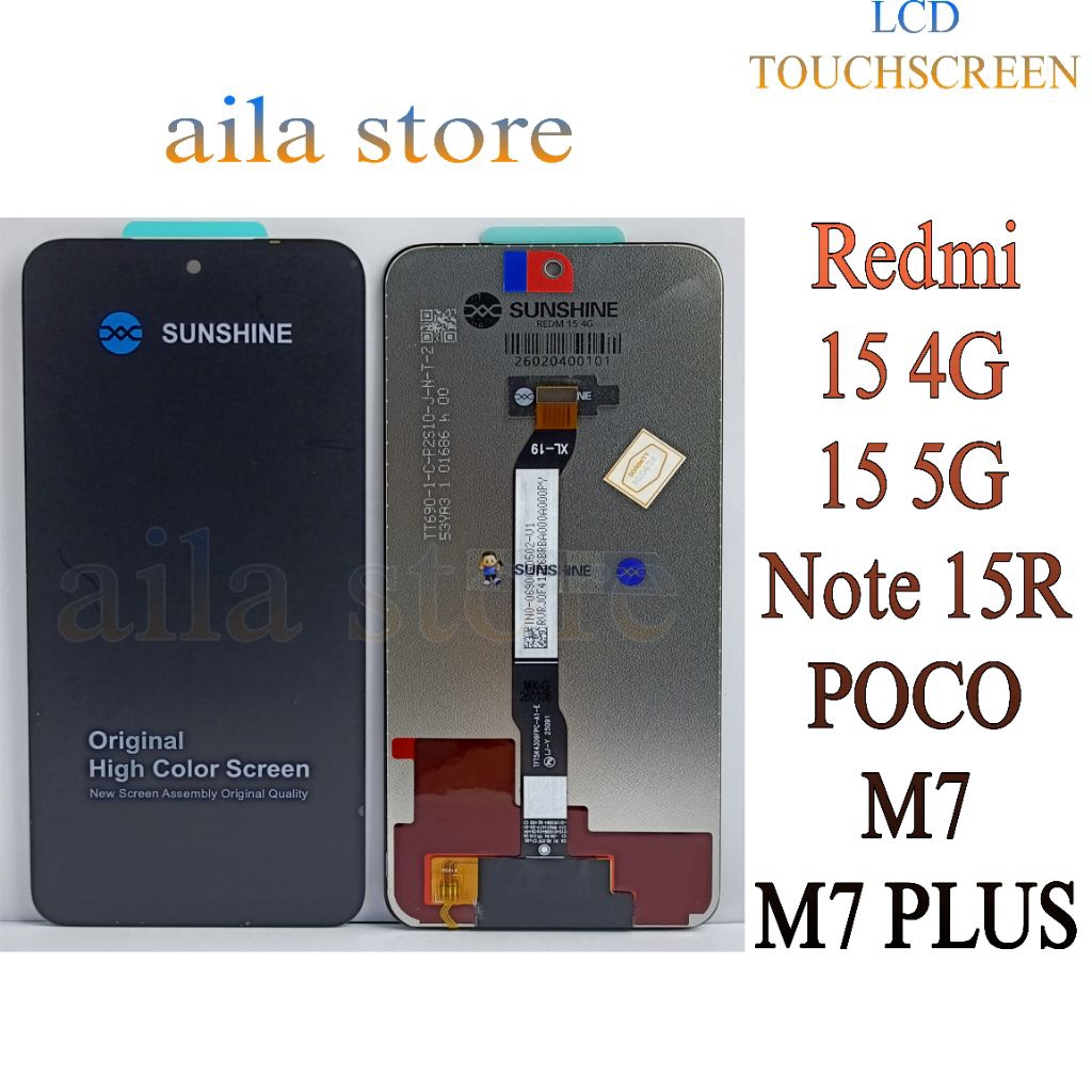 LCD TOUCHSCREEN REDMI 15 4G/5G/NOTE 15R/POCO M7/M7 PLUS ORIGINAL OEM FULL SET
