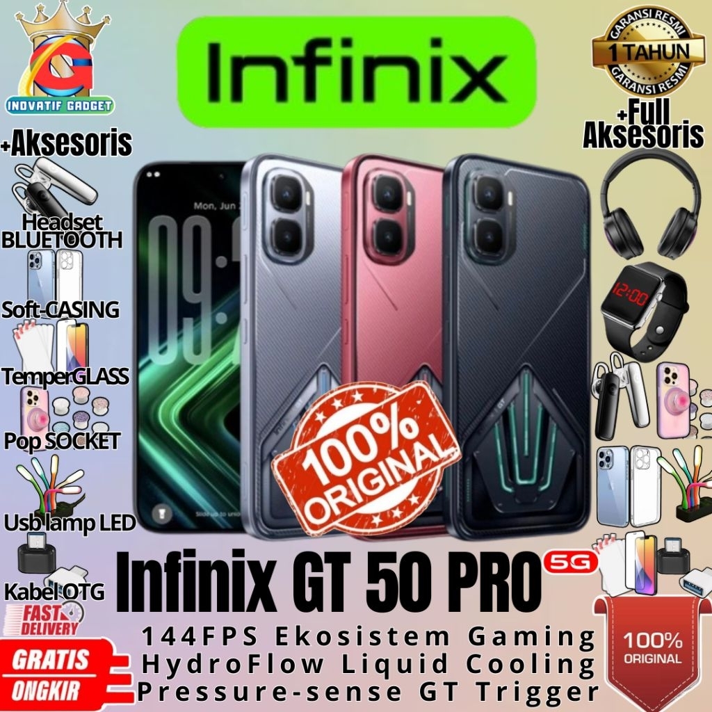 HP BARU INFINIX GT 50 Pro 5G 12/512GB & 12/256GB Ram Up to 24GB 144FPS Gaming Ecosystem GARANSI RESM