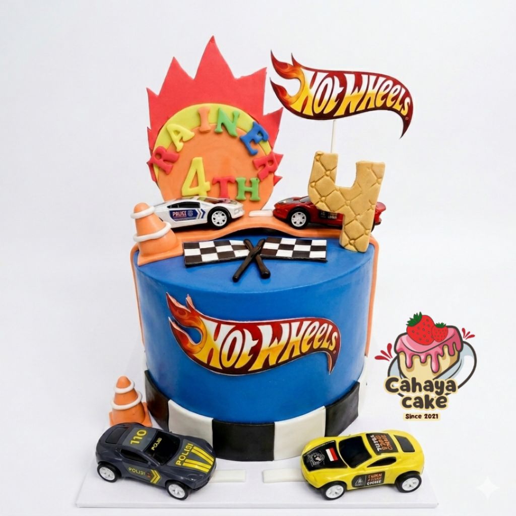 Hotwheels Cake / Kue Ulang Tahun Hotwheels / Kue Ultah Karakter mobil Hotwheels