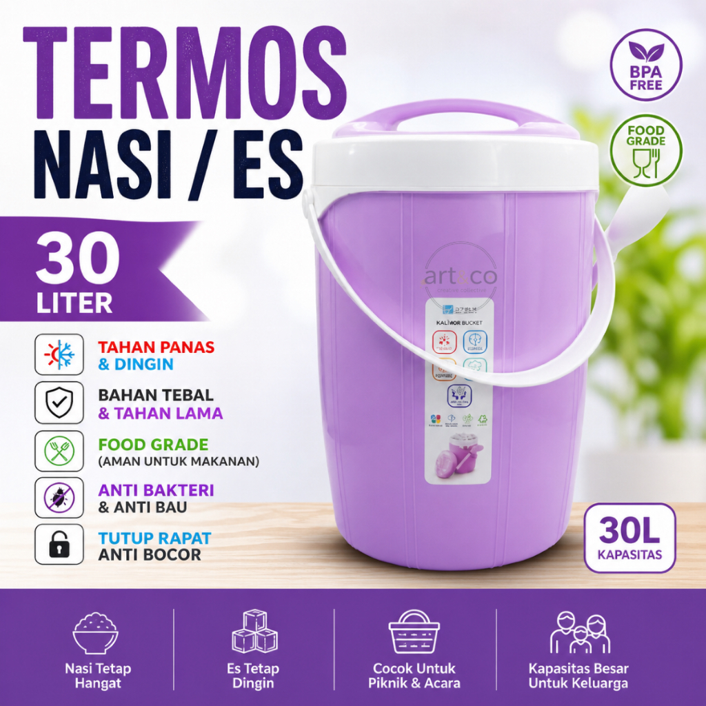 Rice Bucket 30 Liter - Termos Nasi - Termos Es Batu Tahan Lama - Ezyhome