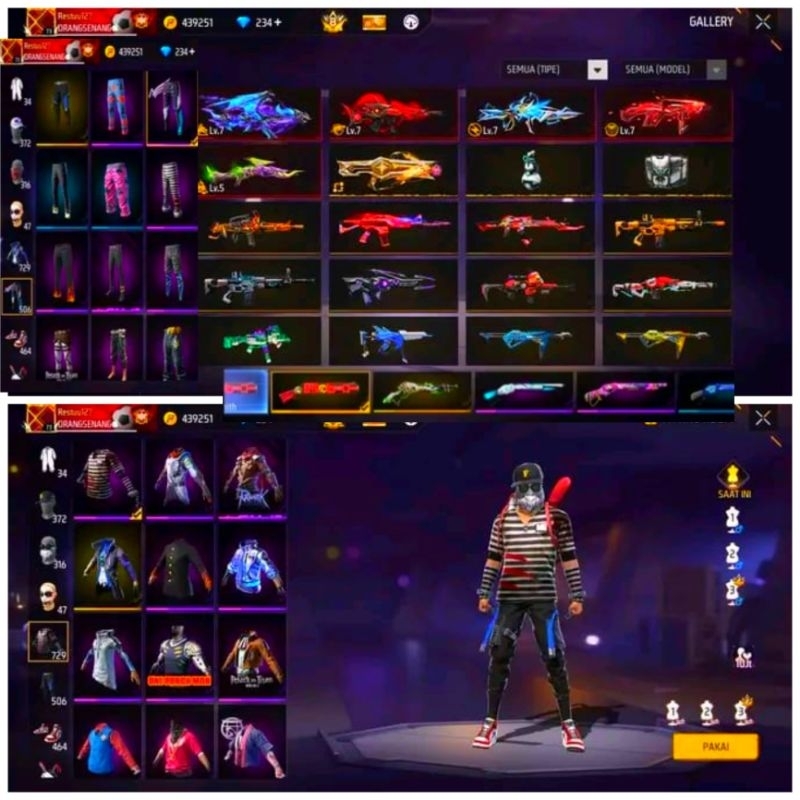 Jual akun free fire,FF aman season old