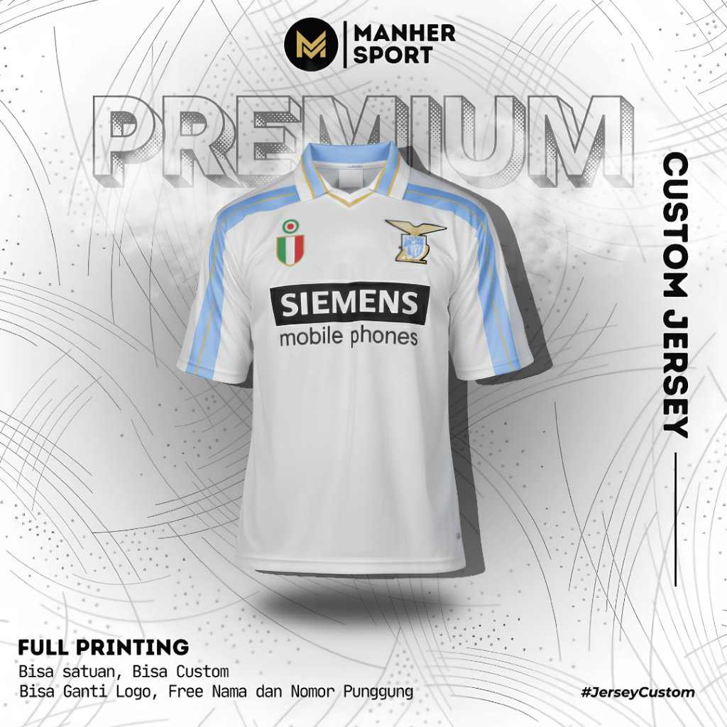 Jersey Lazio 2000 Retro Full Printing Custom