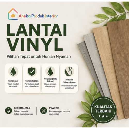 Lantai Vinyl Daedong 3mm motif serat kayu (1 box isi 2,45m2)