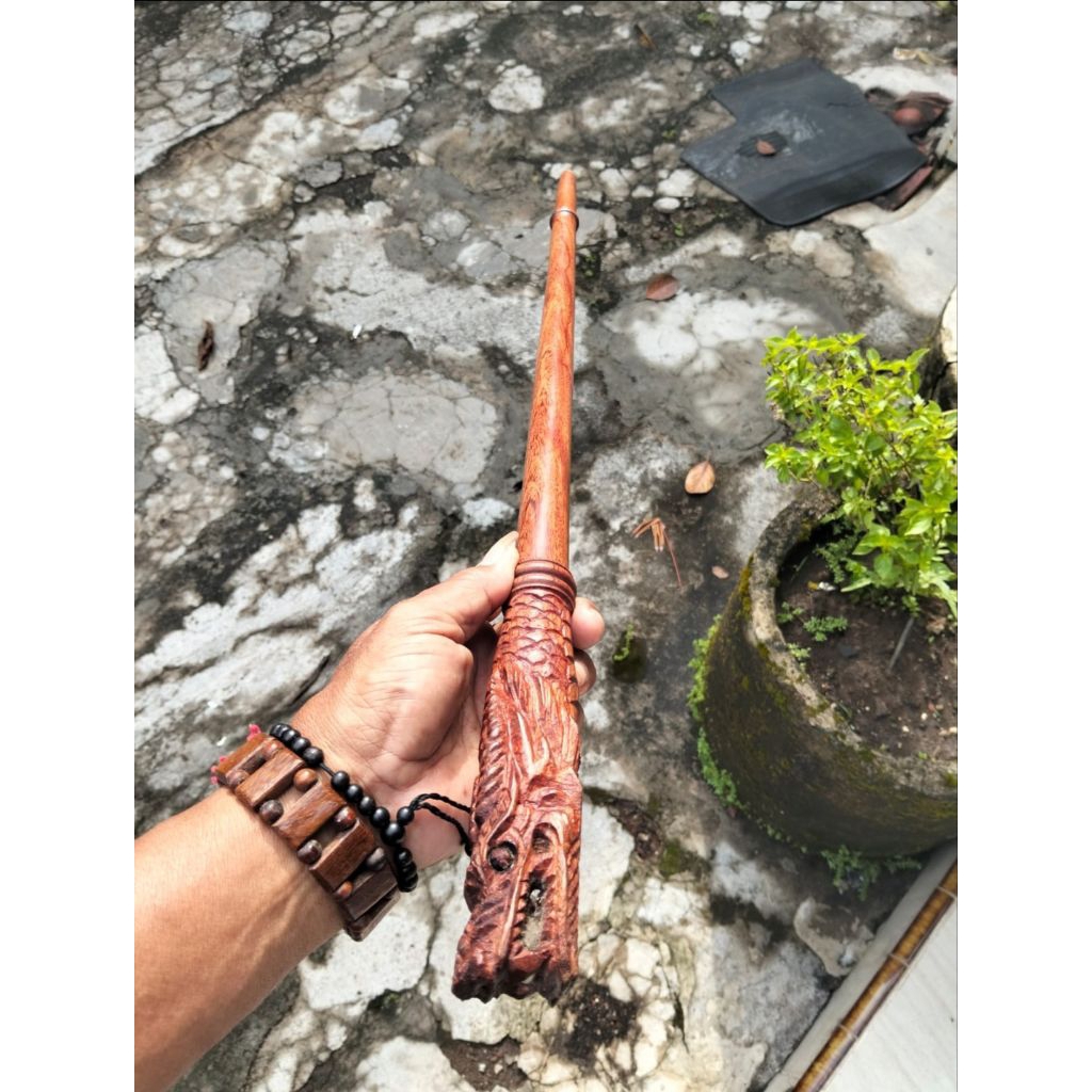 tongkat komando bahan kayu nagasari 60cm asli original