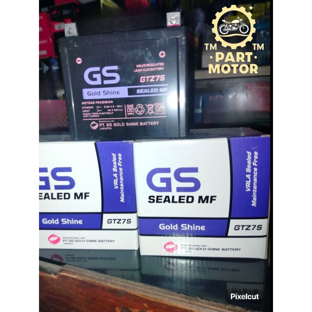 Aki kering Gs Gold shine/ Aki satria Fu/aki Vario 150/125 LED old