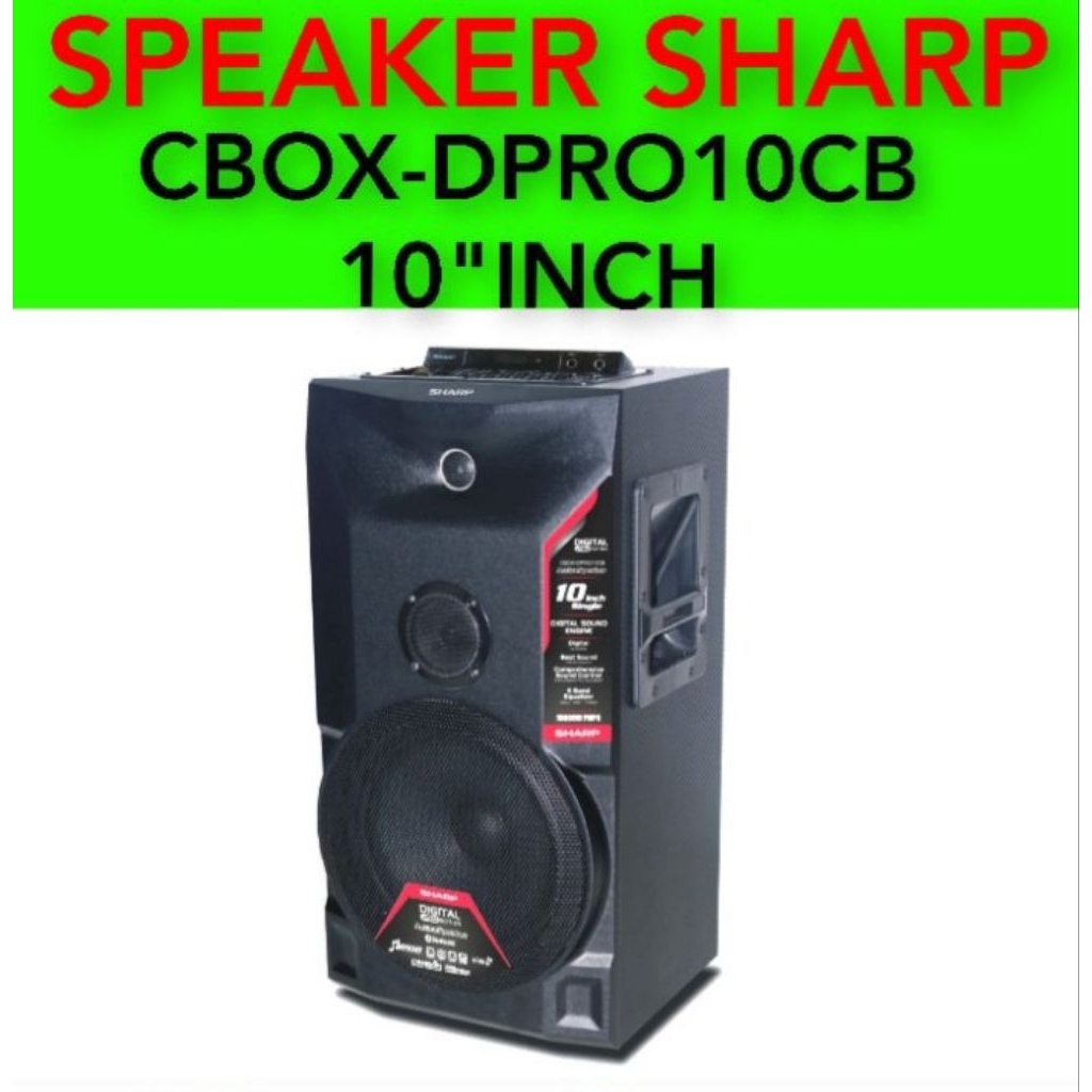 SPEAKER SHARP CBOX DPRO10CB 10" 10 INCH CBOXDPRO10CB AUDIO 3 WAY WOOFER 60 WATT RMS BLUETOOTH USB MU