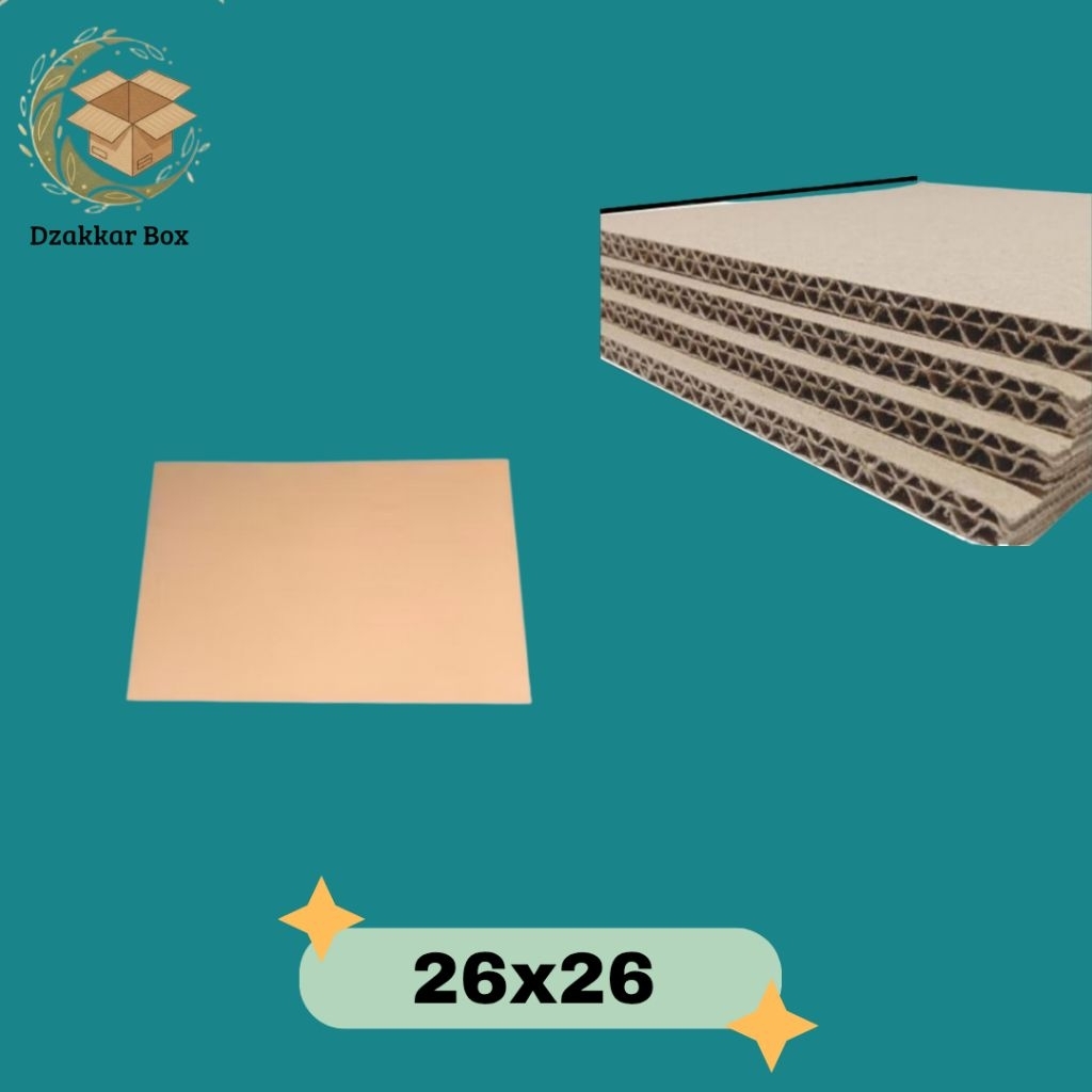 Karton Lembaran/Bahan Lembaran/Dus Lembaran Sheet 26x26cm Double Wall