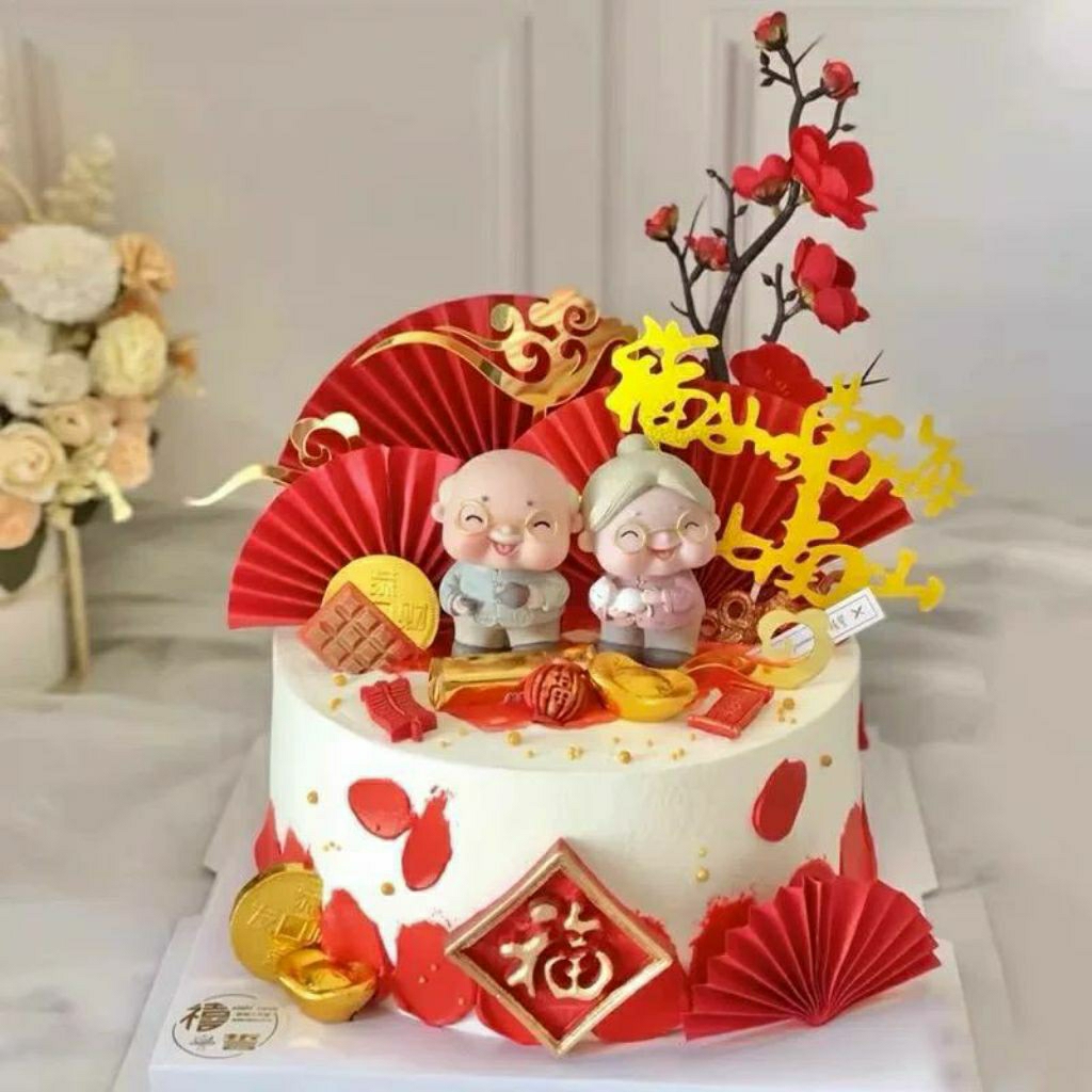 TOPPER CAKE GRANDPA GRANDMA TOPPER KUE KAKEK NENEK/DEKORASI KUE