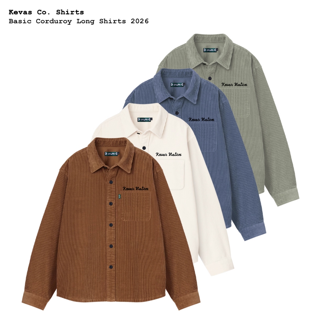 Kevas Basic Corduroy Long Shirts