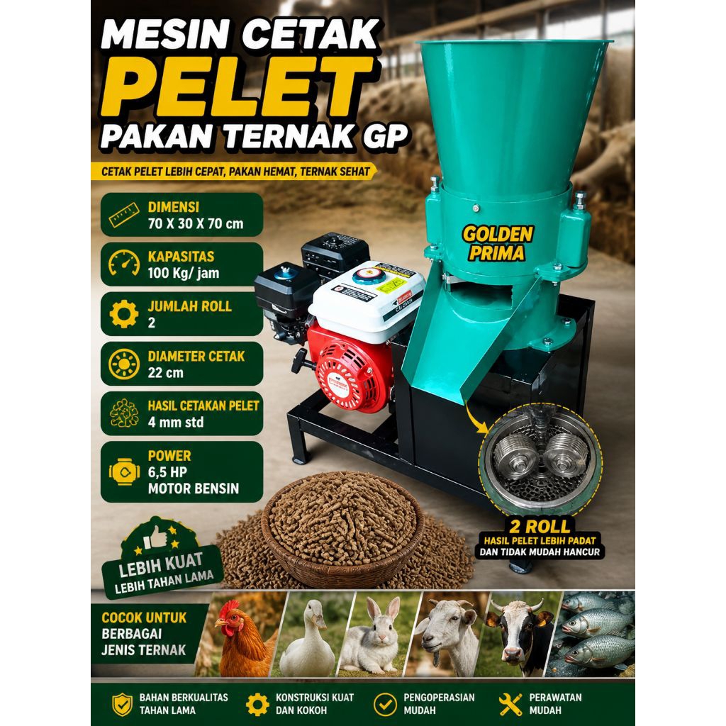 MESIN CETAK PELET AYAM/IKAN VERTIKAL GP