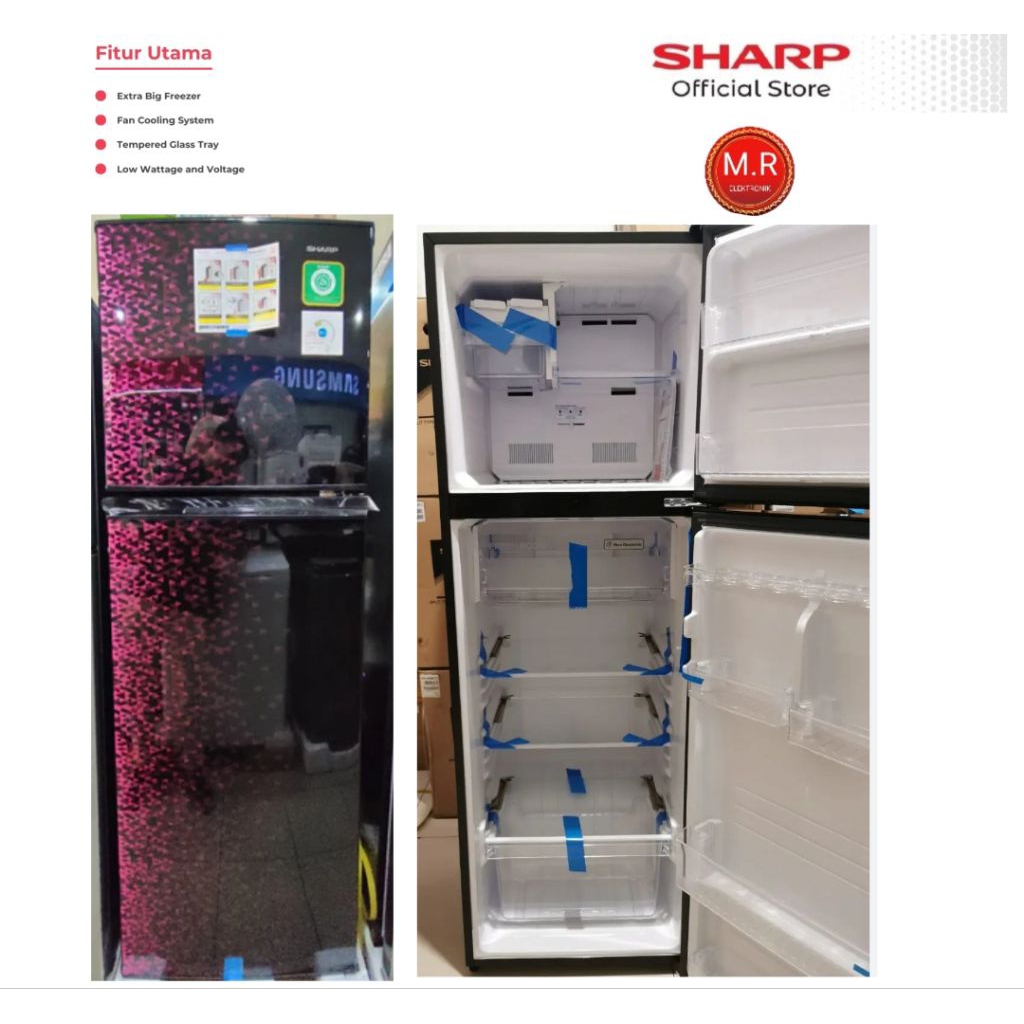 KULKAS SHARP 2 PINTU SJ-316MG 256 LITER GARANSI RESMI SHARP 5 TAHUN