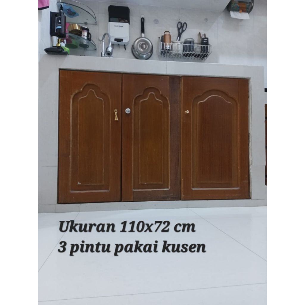 Pintu Bawah Meja Dapur Jati - Pintu Bawah Wastafel - Penutup Meja Dapur