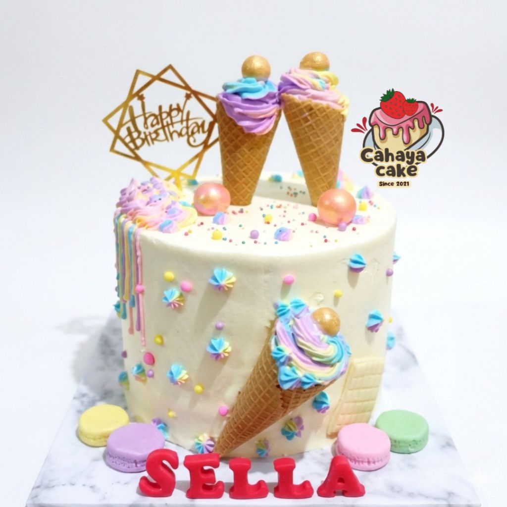 Kue Ulang Tahun Es Krim / Ice Cream Cake / Kue Ultah Custom Candyland