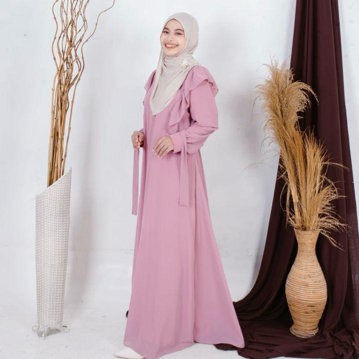 Ahsnas - Anaya Dress  Dress Wanita Remaja Dewasa Bahan Ceruty Baby Doll LD 110cm Panjang 138cm Busui