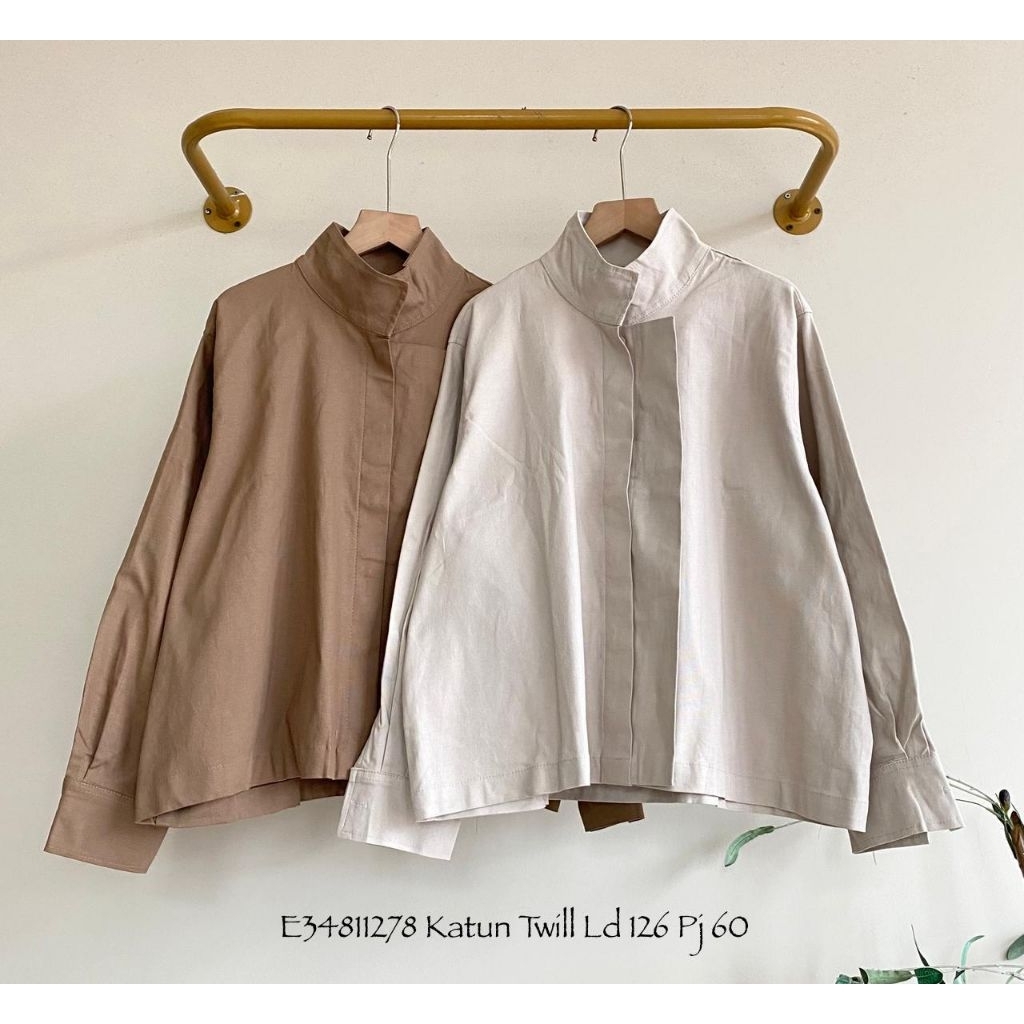 Kemeja katun twill premium
