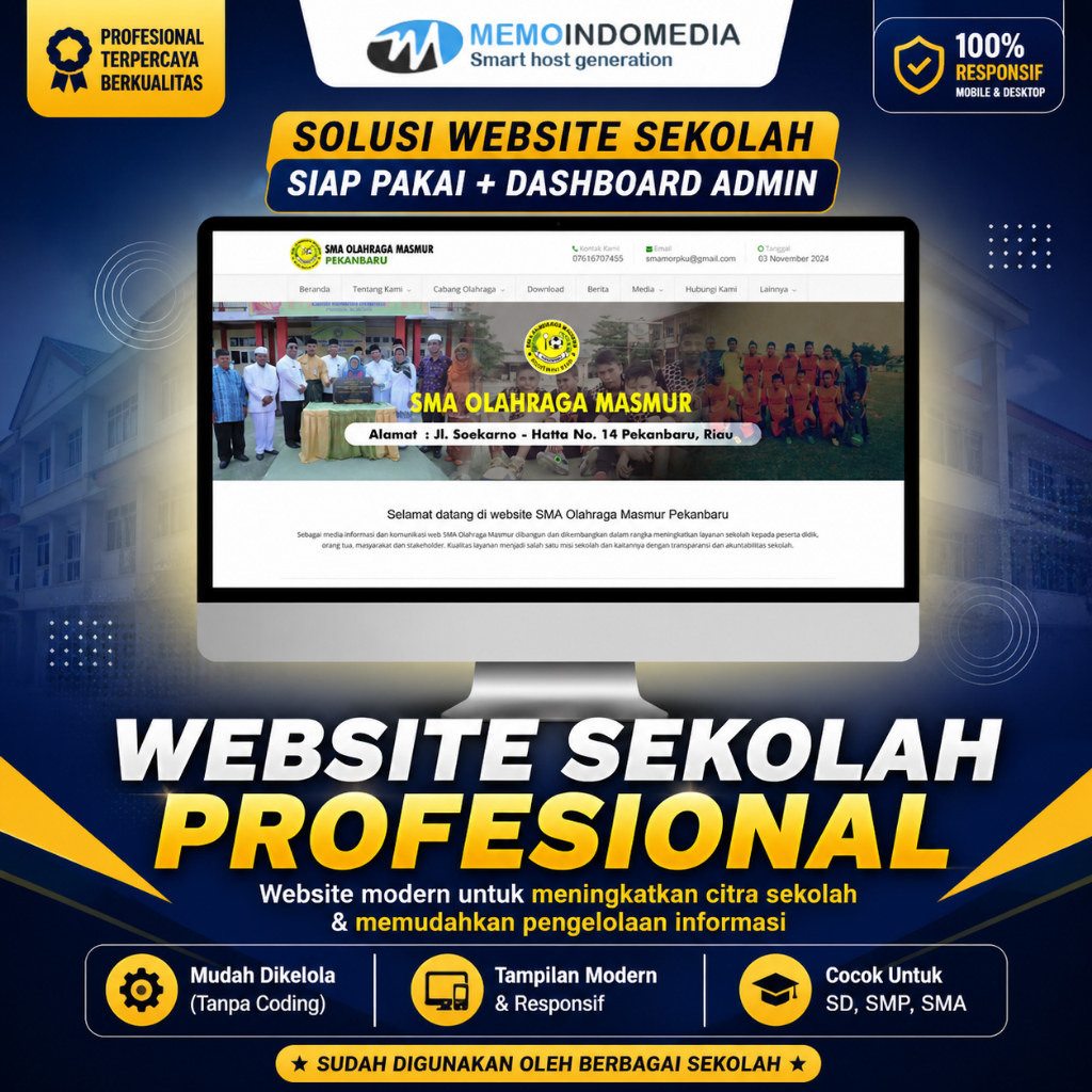 Website Sekolah Profesional + Dashboard Admin | Web Sekolah Siap Pakai Responsive SD SMP SMA