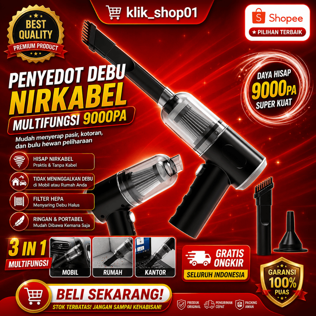 Vacum Cleaner Portable Mini Usb 2In 1 Penghisap Debu Mobil Wireless Kasur Penyedot Debu Vakum Penyed