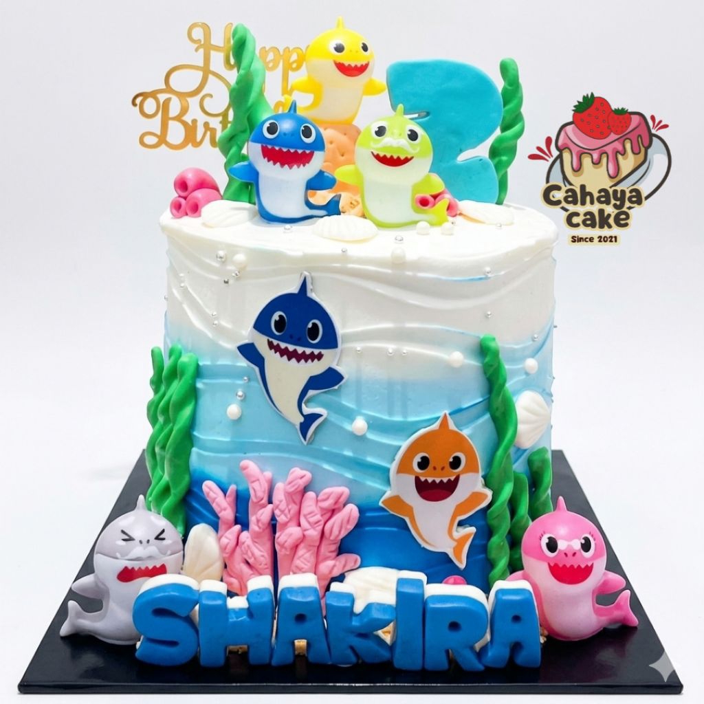 Baby Shark Cake / Kue Ultah Baby Shark / Kue Ultah Karakter Ikan