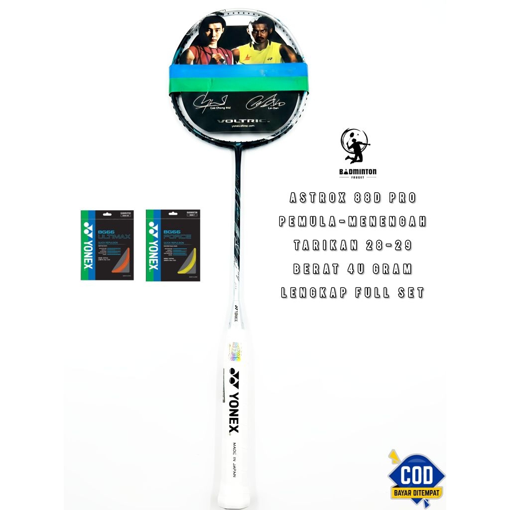 RAKET YONEX ASTROX JAPAN BULUTANGKIS RAKET BADMINTON ASTROX 88 D PRO LENGKAP FULL SET TARIKAN 28 LBS