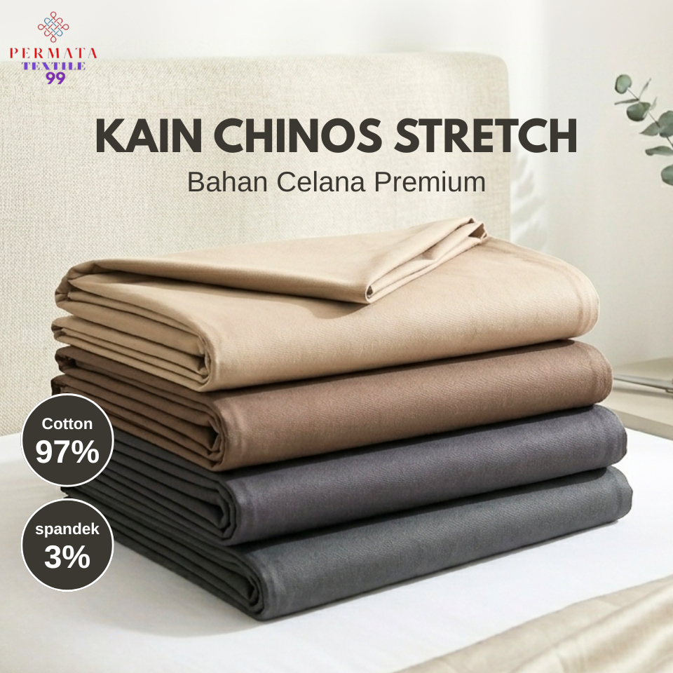 Kain Chinos Stretch Bahan Celana Katun Melar