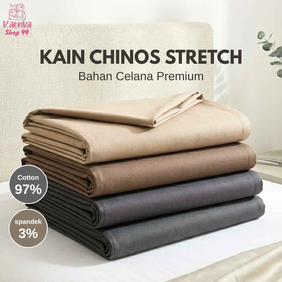 Kain Chinos Stretch Bahan Celana Katun Melar