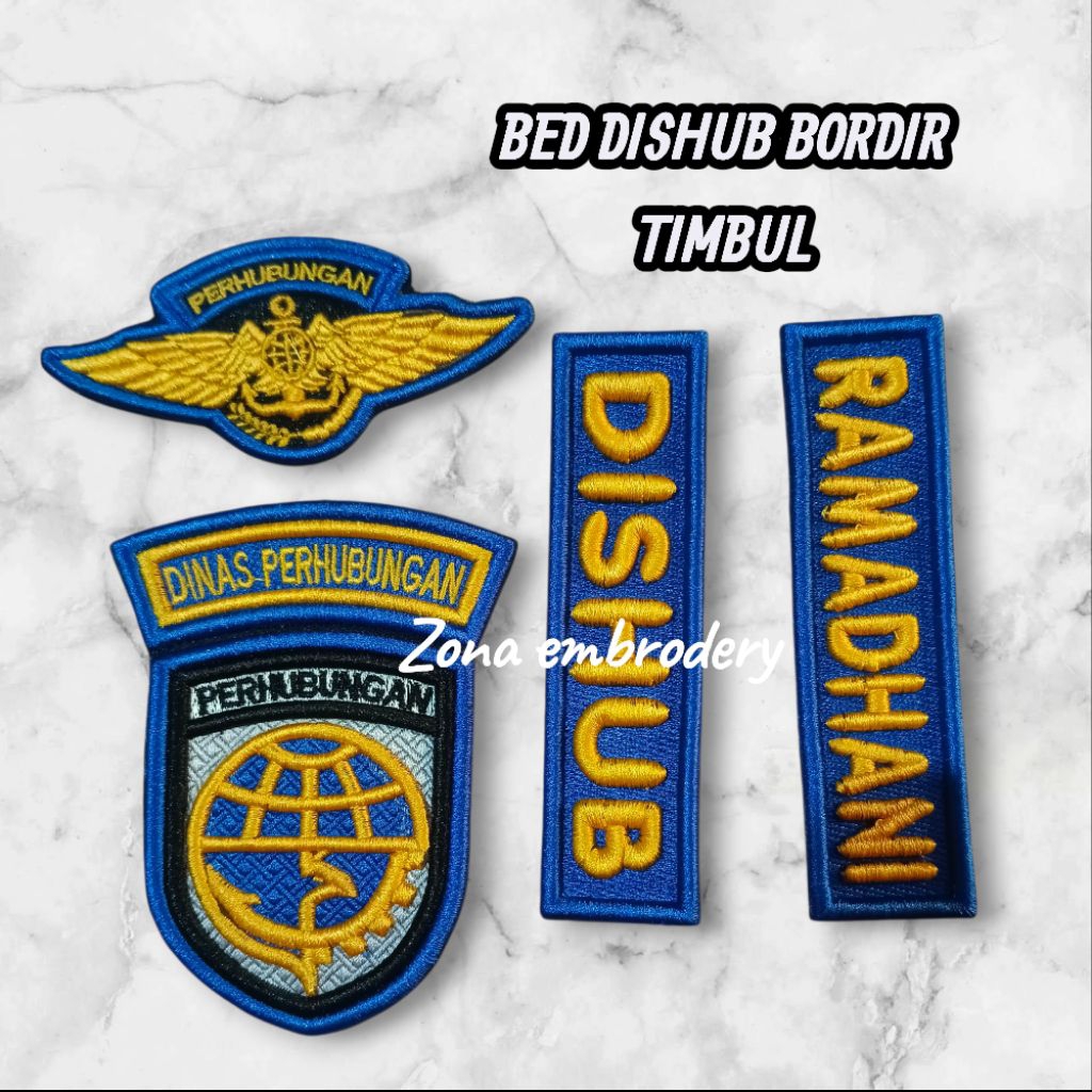 ATRIBUT BED DISHUB BORDIR TIMBUL LENGKAP KWALITAS PREMIUM