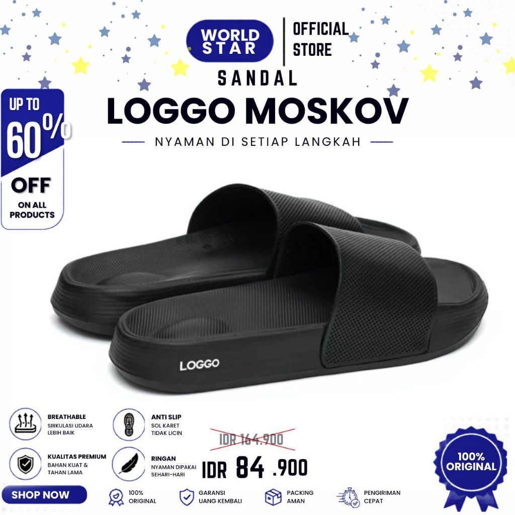 SANDAL LOGGO MOSKOV  SERIES 100% ORIGINAL || Sandal SERIES size 39-44
