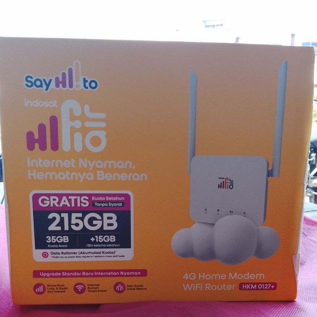 Indosat HiFi Air HKM0127+ Wifi Modem 4G LTE Gratis 215 GB 12 Bulan
