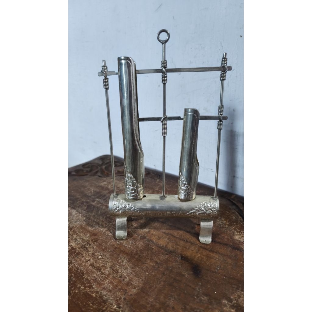 Miniatur Angklung Vintage Lapis Perak