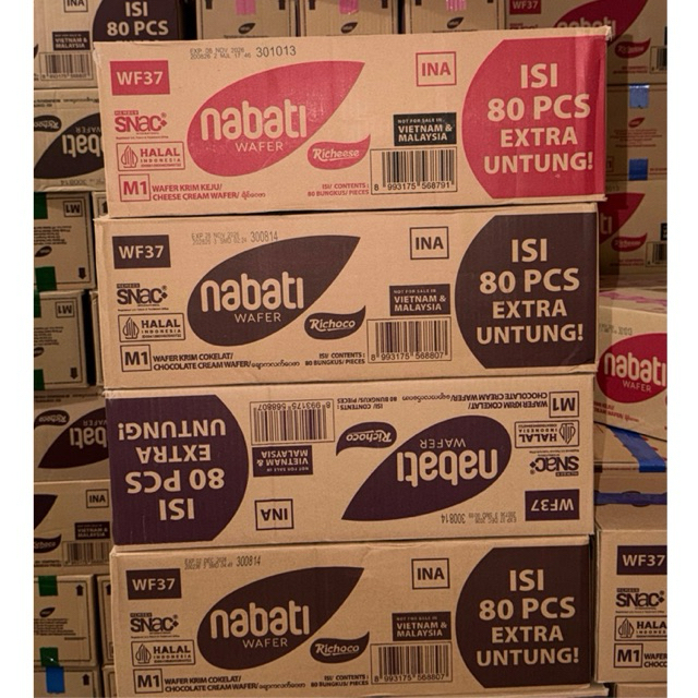 WAFER NABATI KEJU COKELAT COKLAT 1 DUS/KARTON ISI 80pcs GROSIR SEMBAKO UMKM BISKUIT WAFER