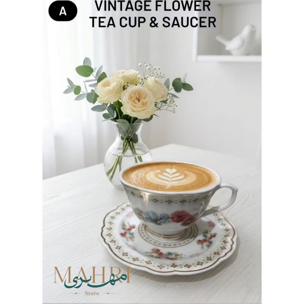 Cangkir Set Estetik Vintage | Tea Cup Set Aesthetic | Cangkir Minum Classic Elegan