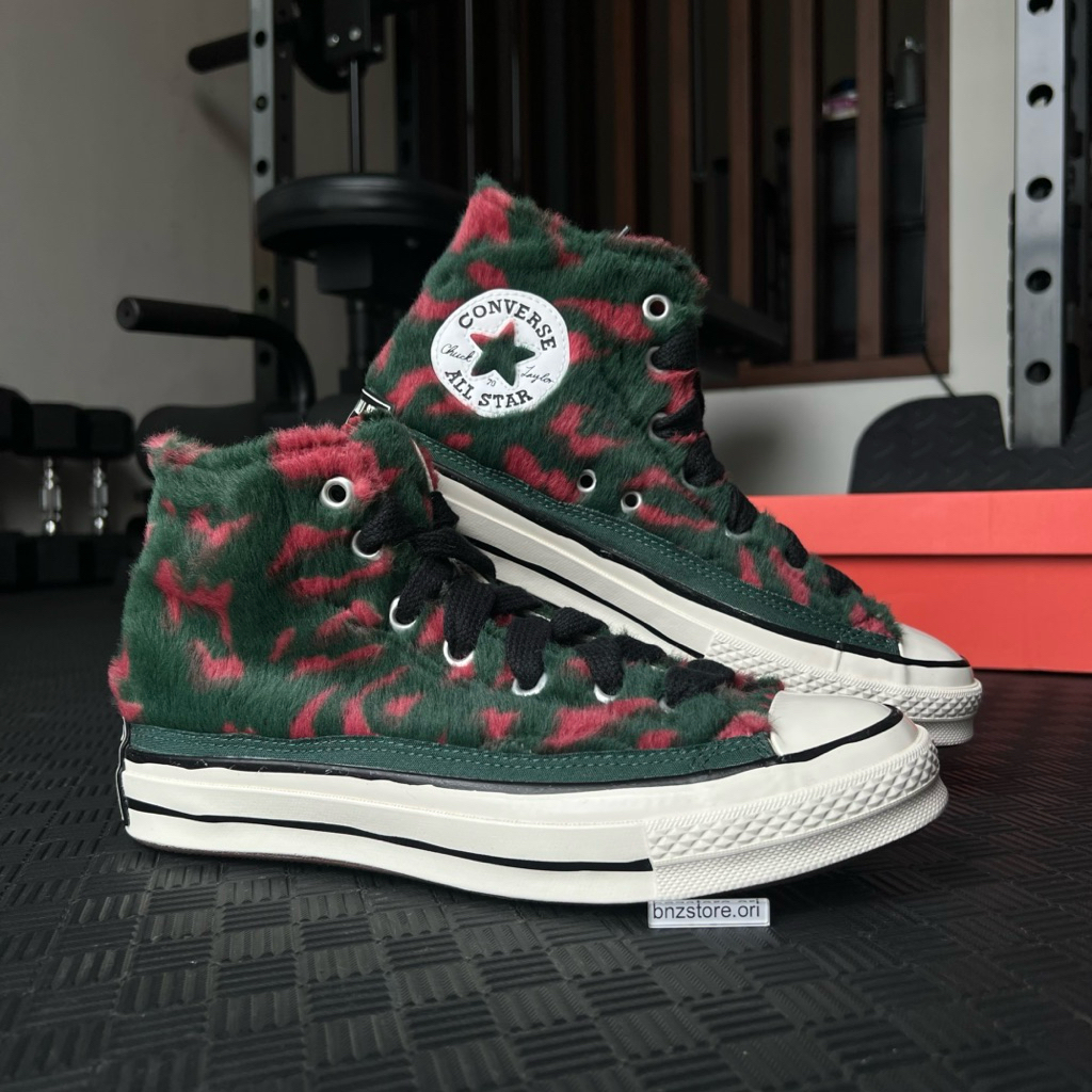 Sepatu sneakers Pria Converse Chuck 70 Luxe Plus Red/Green Egret