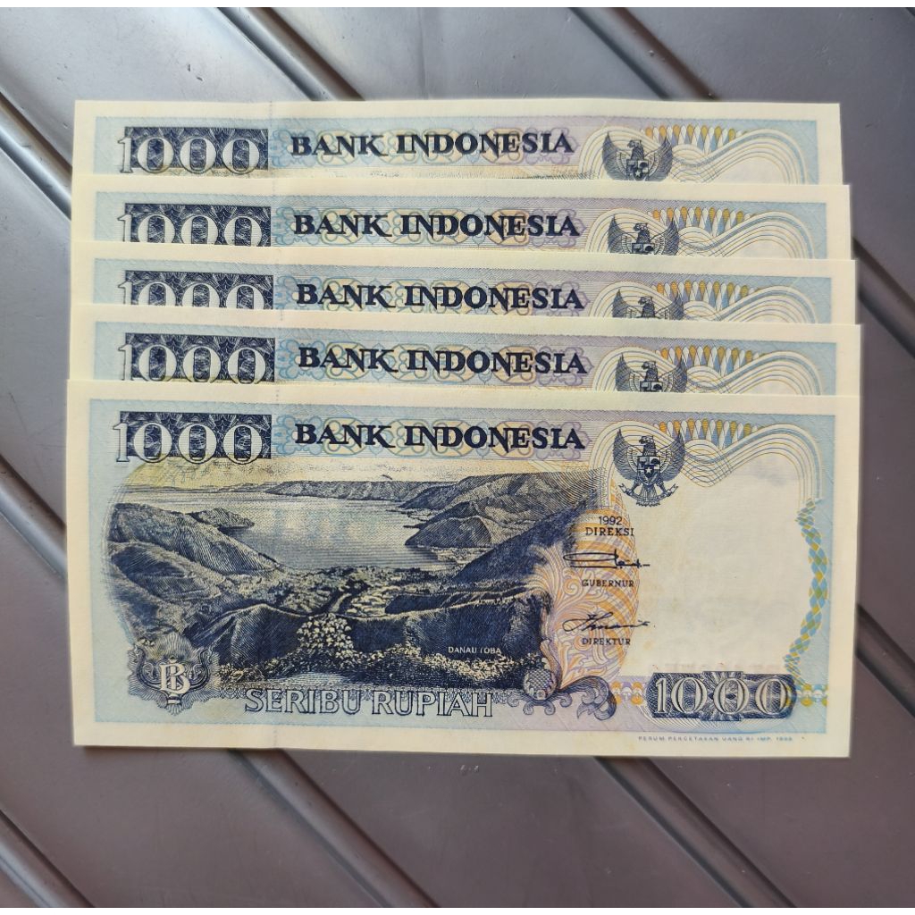uang kuno kertas 1000 LOMPAT BATU gres baru asli original