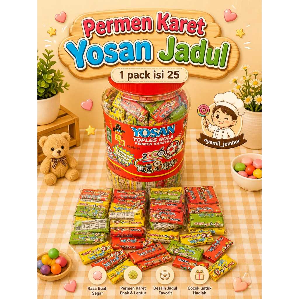 (25 PCS) PERMEN KARET YOSAN TATO JADUL