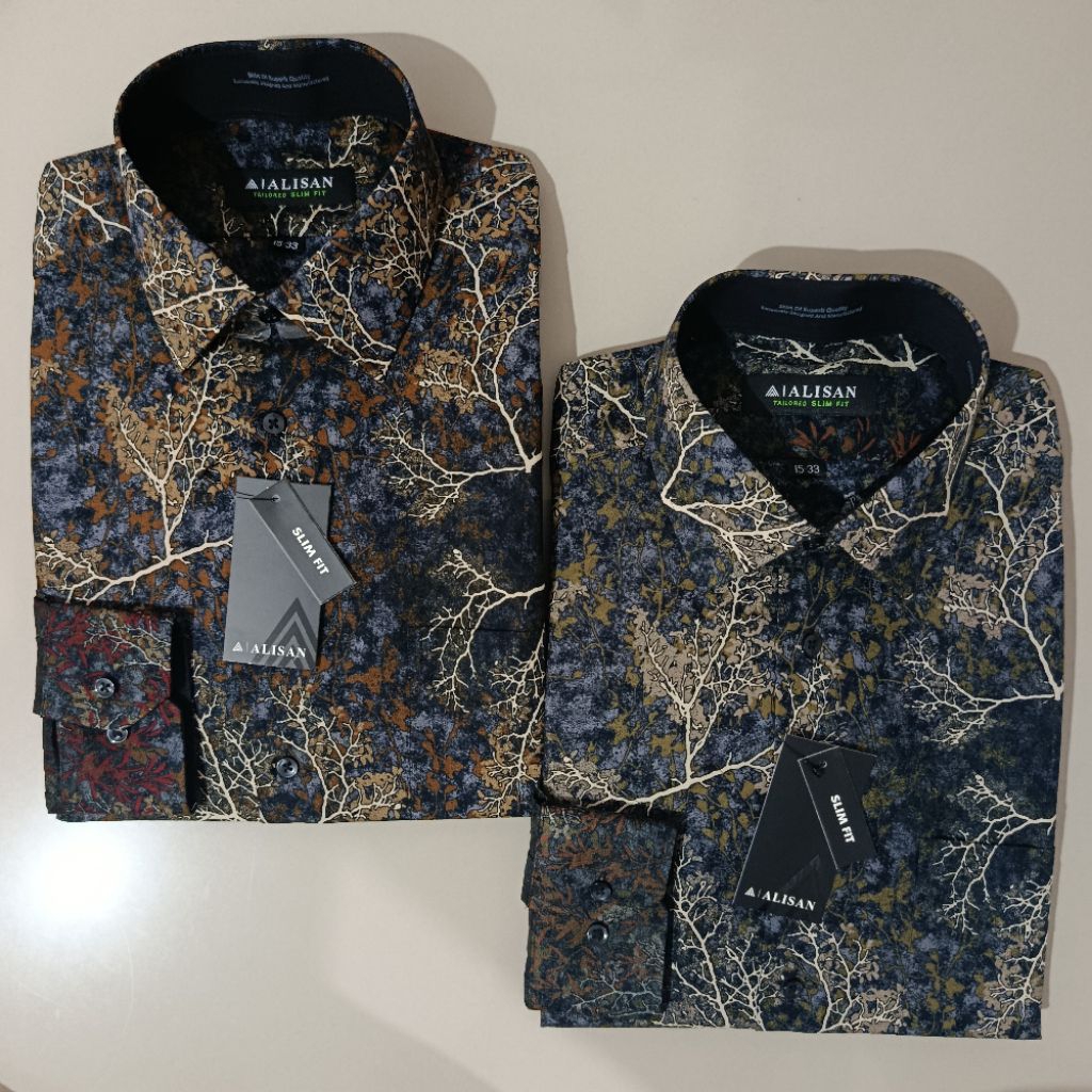 LENGAN PANJANG ALISAN Batik Printing Motif Ranting Slimfit