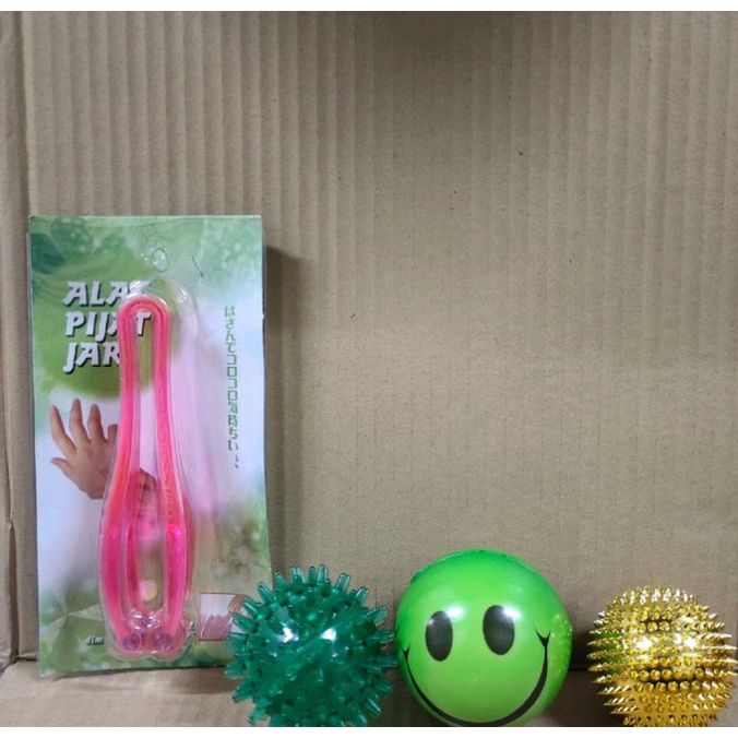 bola terapi / pijat jari bola latihan tangan 4 item sepaket