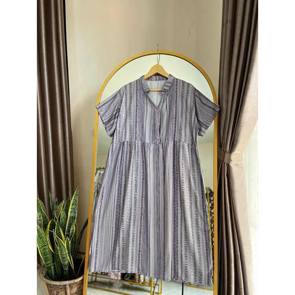 NESTUFF DRESS SHANGHAI DASTER RAYON KERAH SHANGHAI JUMBO BUSUI BUMIL